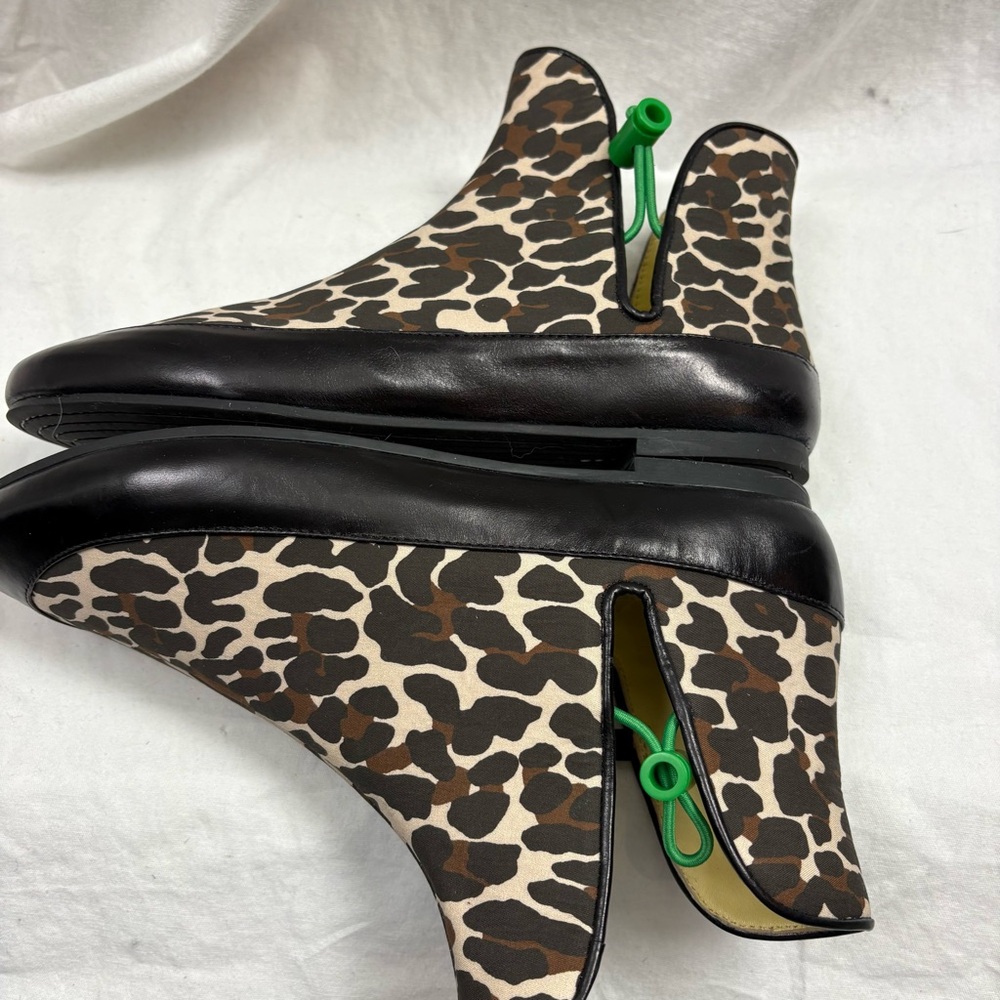 TORY BURCH 'LOGO TOGGLE ANKLE" BOOTIE BLACK/REVA LEOPARD 7.5 - Picture 4 of 9